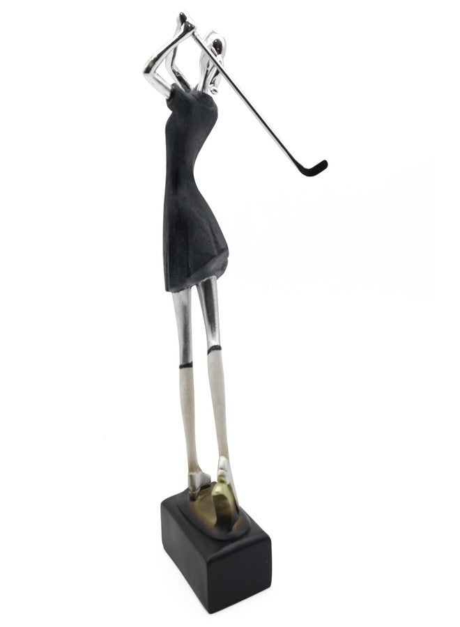 Lukitas Lady Golfer Statue and Sculpture, Golf Figurine Decor, Creative Modern Ornament for Office Living Room Decoration, Resin 13'' - Image 4